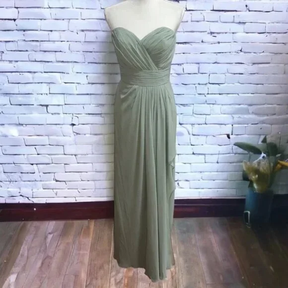 NEW NWT Bill Levkoff Strapless Maxi Gown In Pistachio Sage Green - Picture 1 of 11